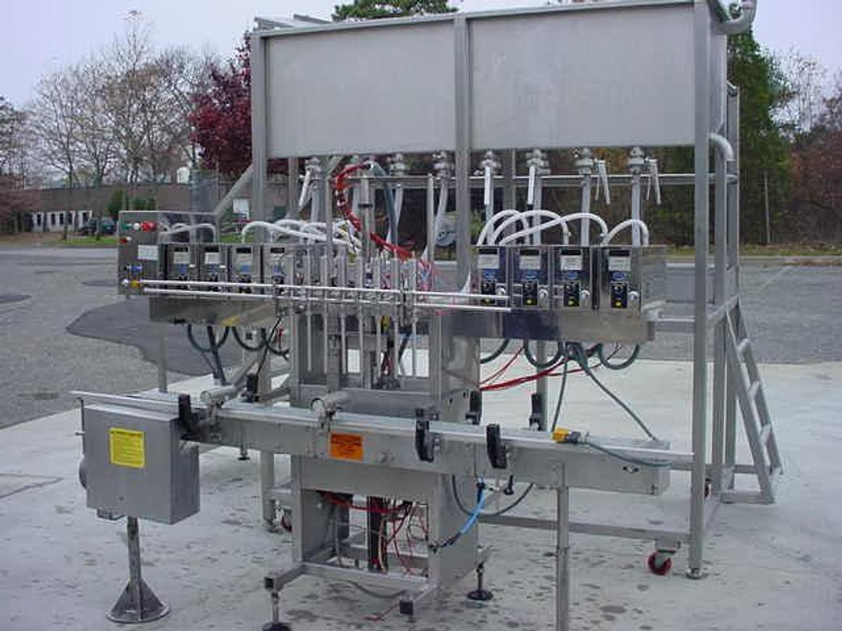 Used King Technofill 8 Head Automatic Positive Displacement Filler