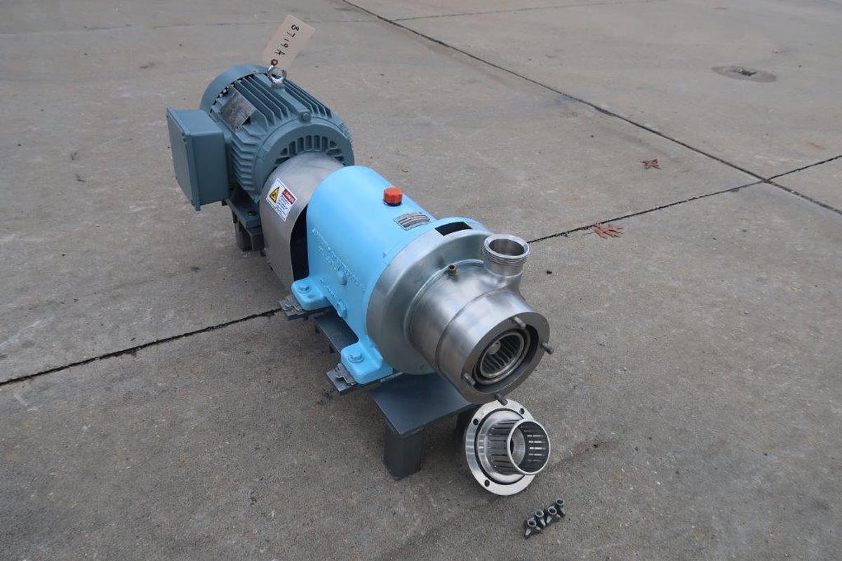 Used Waukesha SP4 Stainless Steel Inline Shear Pump, 10 HP