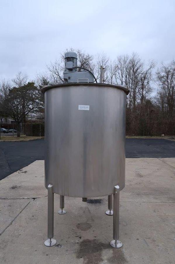 Used 600 Gallon Type 316 Stainless Mixing Tank,  Cone Bottom