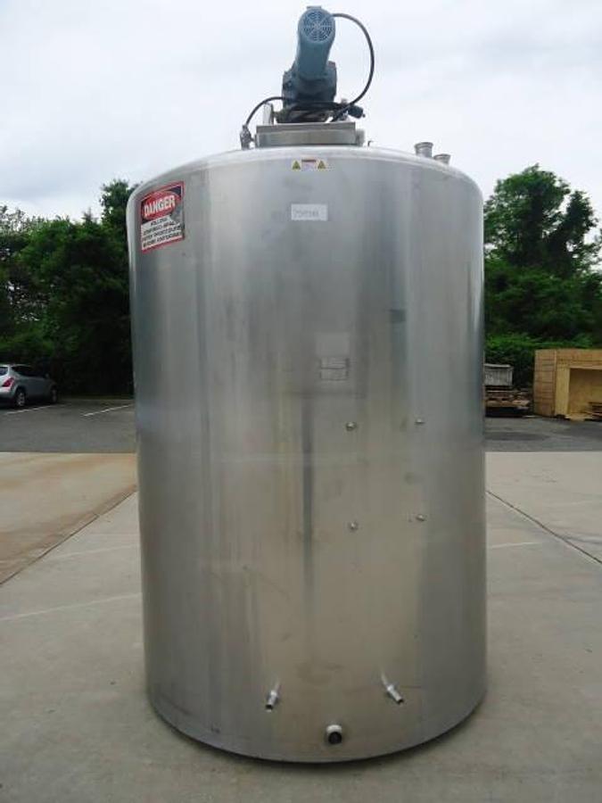 Used 1,500 Gallon Dci 316 Stainless Steel Dimple Jacketed Mix Tank, 140 Psi Jacket