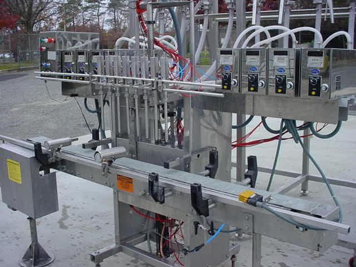 Used King Technofill 8 Head Automatic Positive Displacement Filler