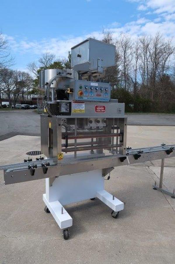 Used Kaps-All A6 Automatic Screw Capper, with Conveyor