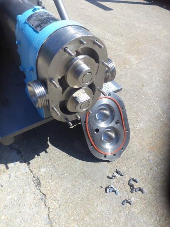 Used Waukesha Size 16 Stainless Steel Positive Displacement Pump, 1  HP, Variable Speed