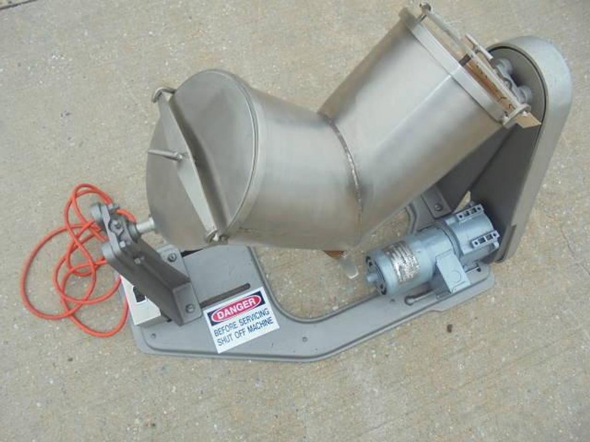 Used 8 Quart Patterson Kelley Stainless Steel Twin Shel “V”” Blender, 135 LB./CF. Maximum Density