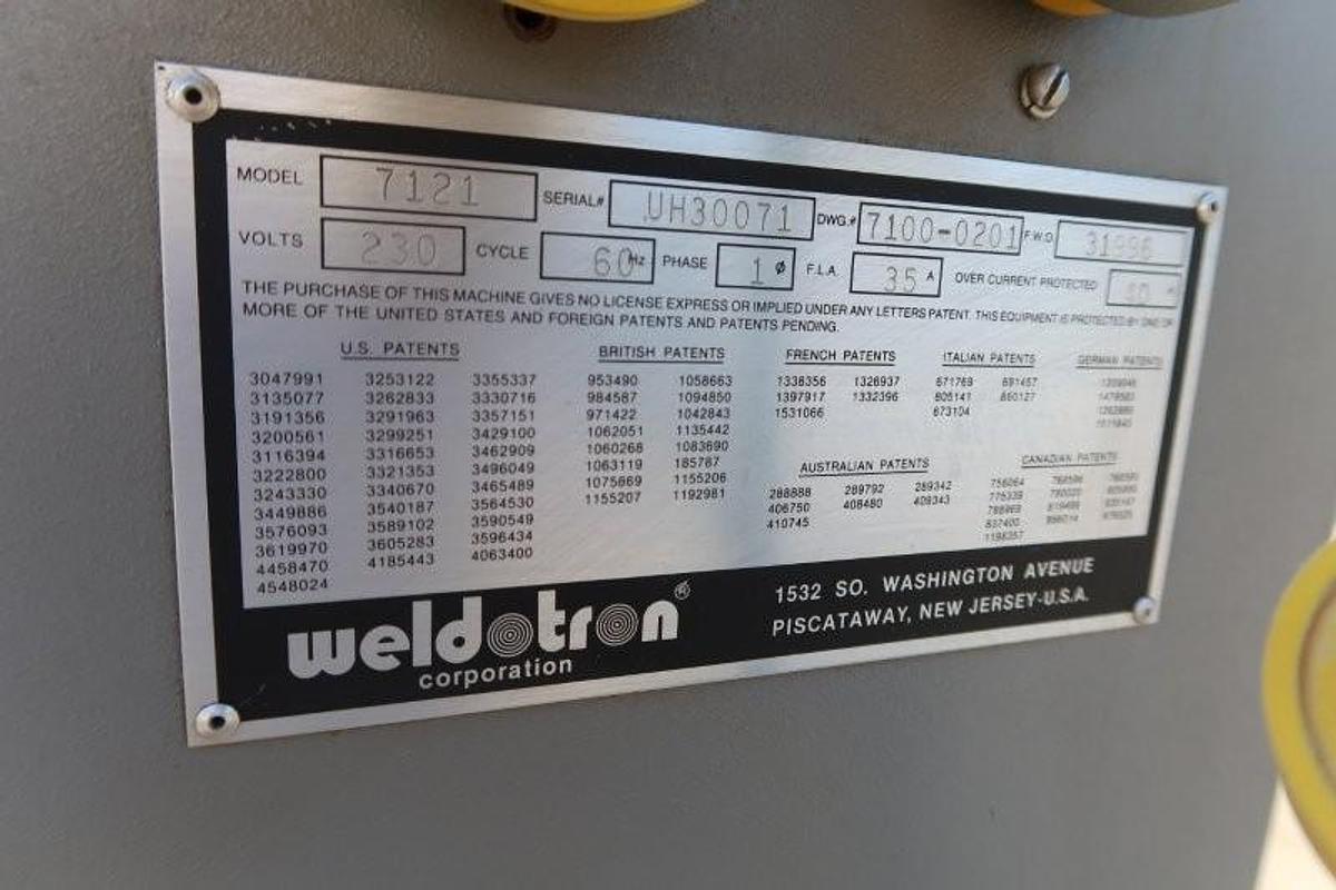 Used Weldotron Model 7121 Shrink Tunnel