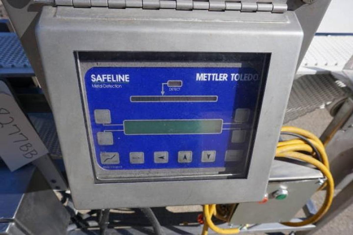 Used Safeline 8 In. Wide x 12 In. High SS Conveyorized Metal Detector