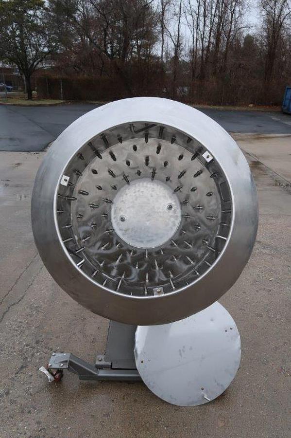 Used 42 In. Diameter Stainless Steel Coating Pan, With Interior Pins