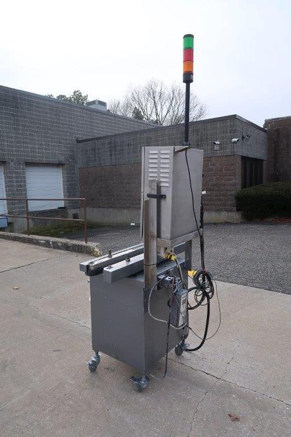 Used Domino A100 Inkjet Printer, Mounted on Bottomless Conveyor/Gap Transporter