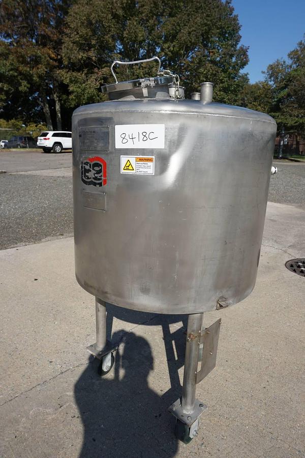 Used 50 Gallon Lee 316 Stainless Steel Jacketed Vacuum Tank, 125 PSI