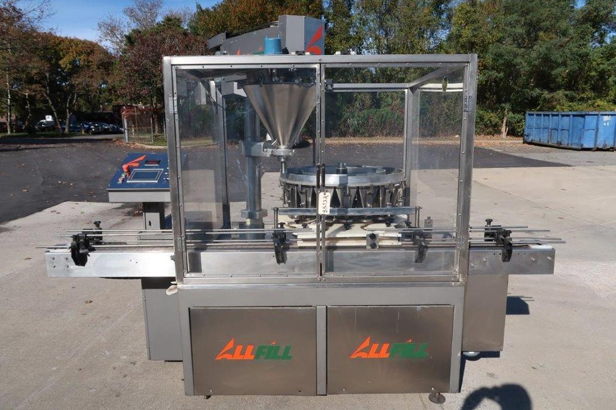 Used All Fill Model R18 High Speed Rotary Filling Machine, Auger Head