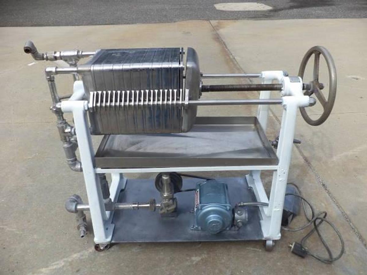 Used Ertel 12 in. X 12 in. Twenty Disc Filter Press, Portable