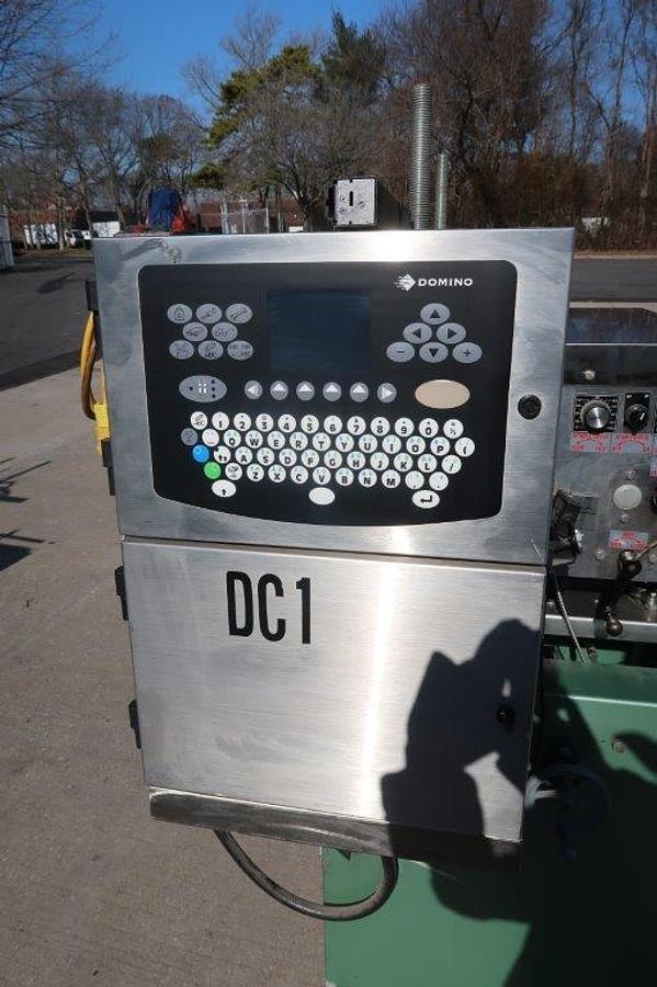 Used Domino Ink Jet Printer, Mounted on Bottomless Conveyor/Gap Transporter