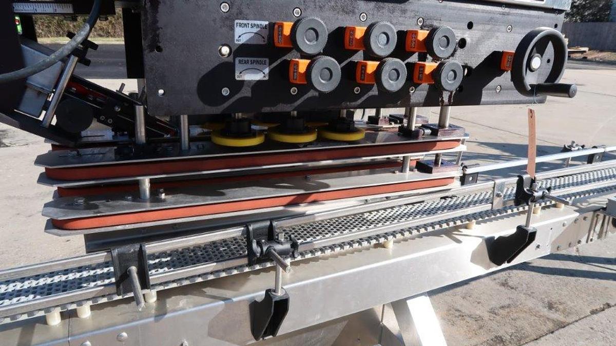 Used Apacks Six Spindle Automatic Screw Capping Machine with Cap Elevator, 200 per minute