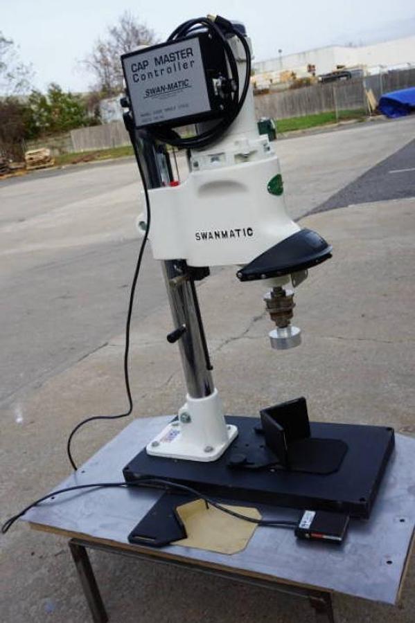 Used Swanmatic C300 Tabletop Semi Auto Capper, Variable Speed