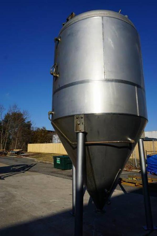 Used 1,500 Gallon Jacketed Cone Bottom Tanks, 316 Stainless Steel (2)