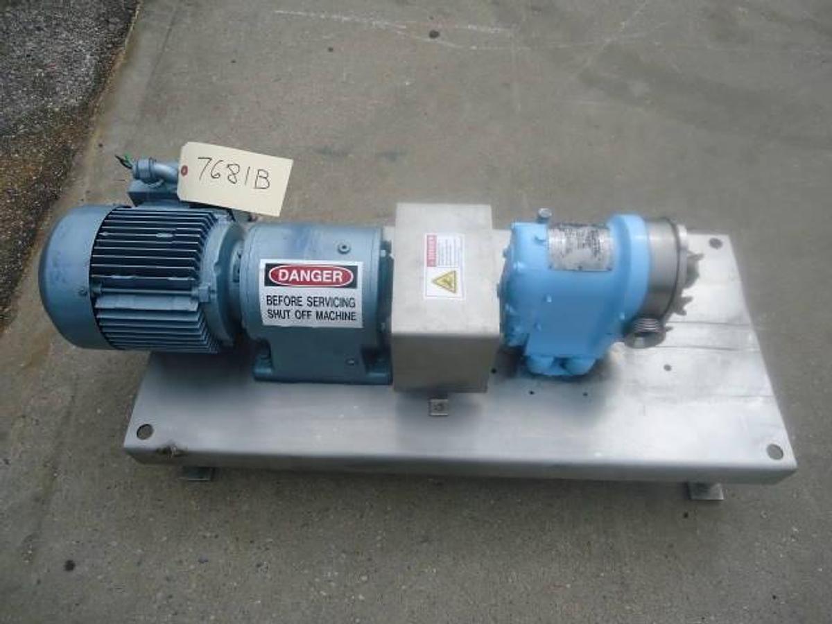 Used Waukesha Size 10 Stainless Steel Positive Displacement Pump, 2 Hp