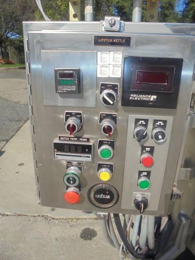 Used 50 Gallon Cherry Burrell 316SS Mix Kettle/Reactor, Tilt Out Agitation