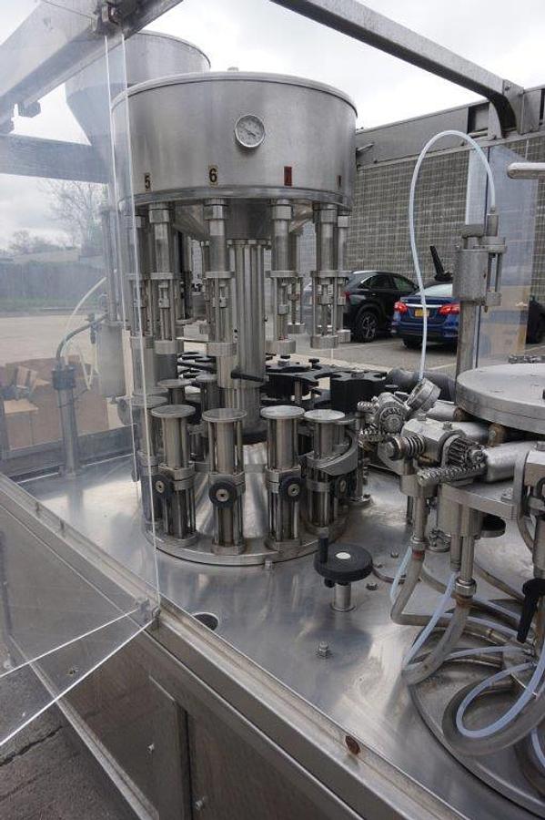 Used GAI 2513 Monoblock Wine Rinsing, Dearation, Filling and Corking Line, 2,000 Bottles/Hour