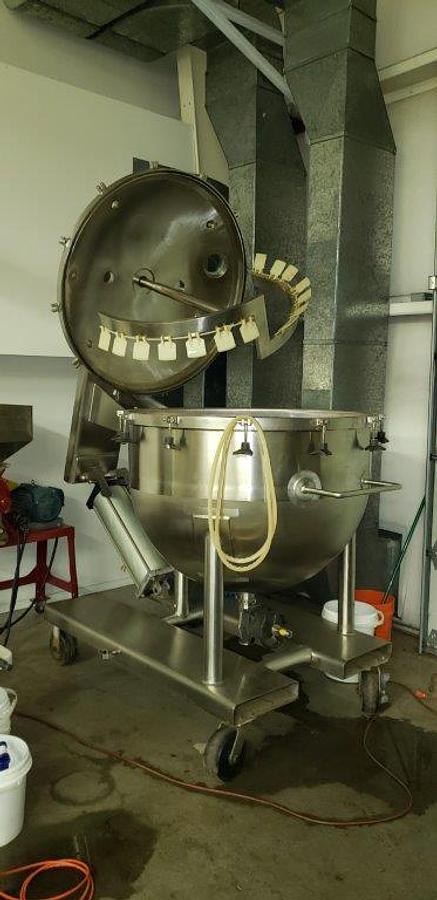 Used 200 Gallon Lee Stainless Scraper Agitated Pressure Tank, Tilt Out Agitation