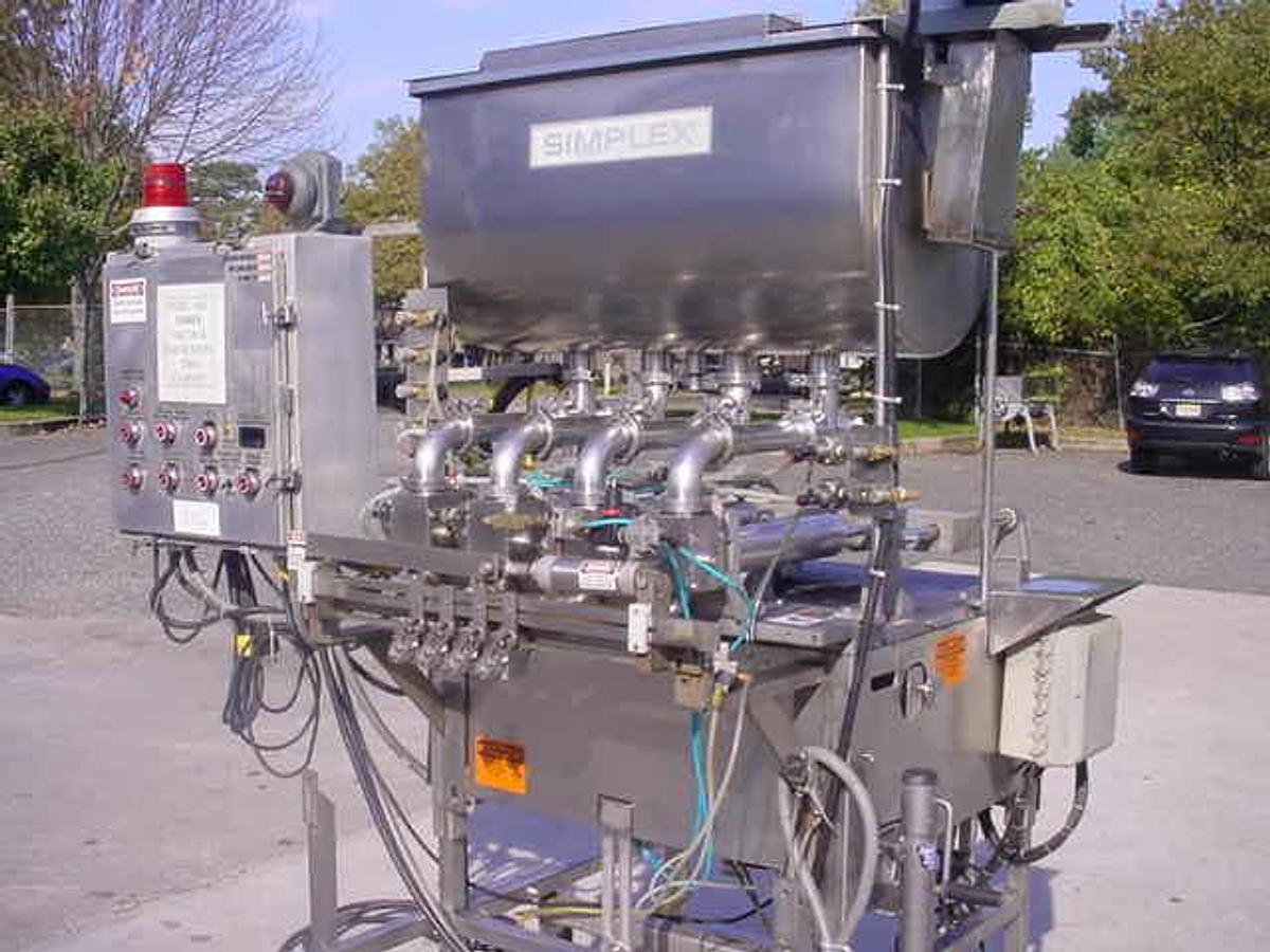 Used Simplex V-400 Automatic Four Piston Filler, Ss