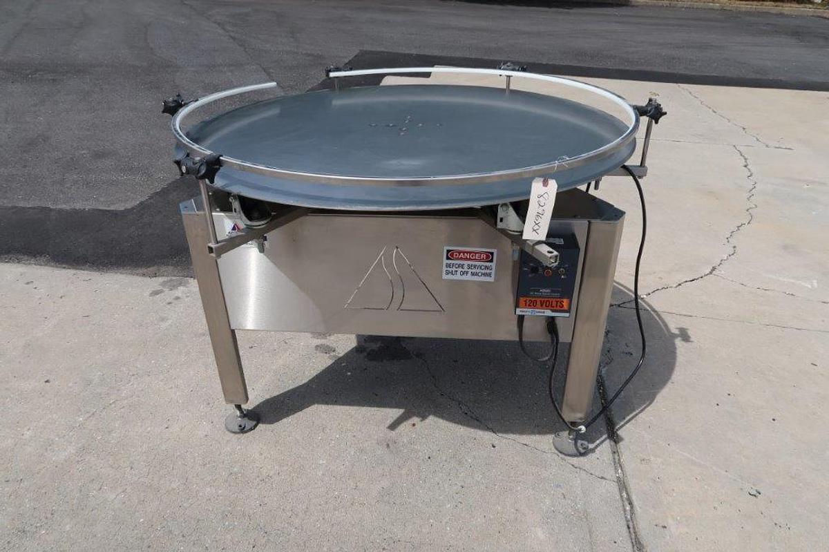 Used 48 In. Apacks Rotary Unscrambling/Accumulating Table, All Stainless, Varispeed