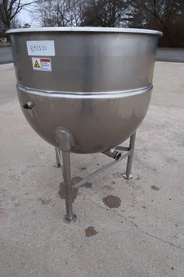 Used 60 Gallon Stainless Jacketed Hemispherical Kettle
