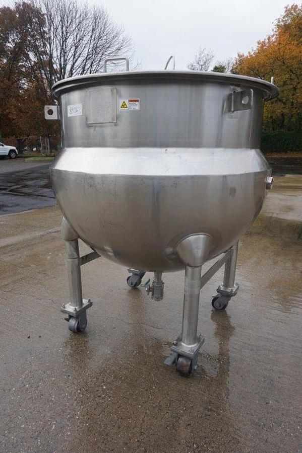 Used 250 Gallon Hamilton 316SS Hemispherical Kettle, 90 PSI Jacket