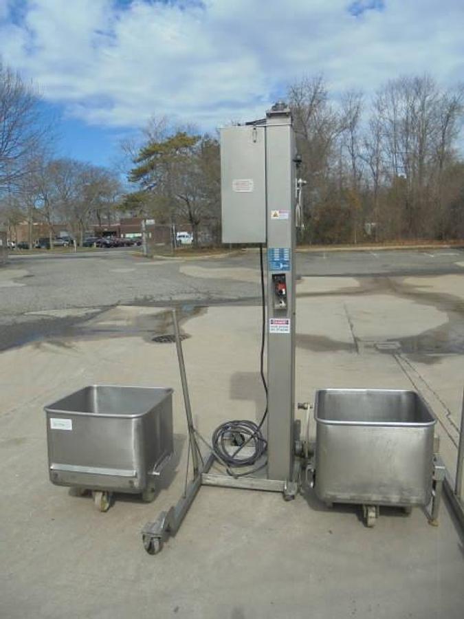 Used Reiser Column Lifter/Cart Dumper, Stainless  Steel