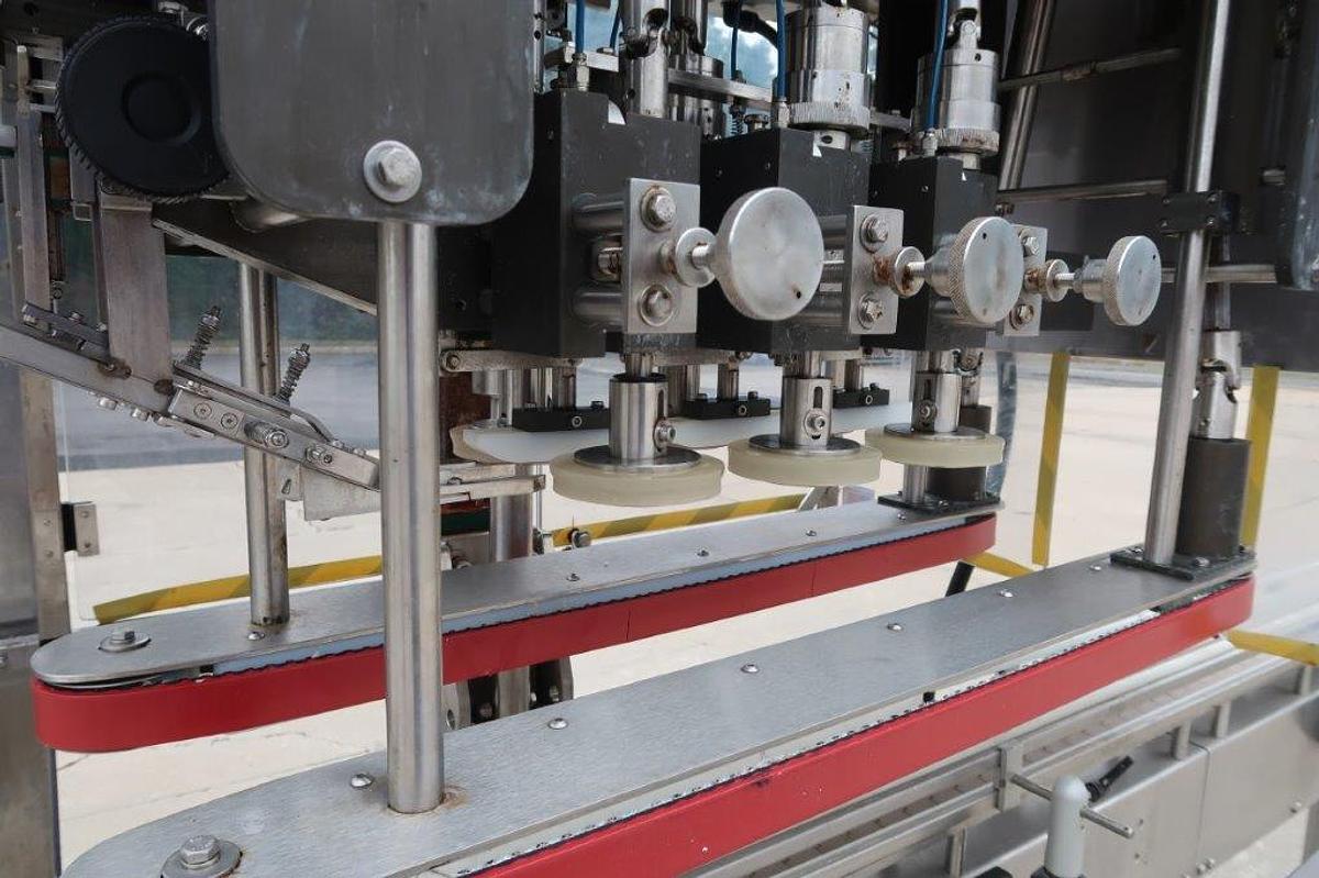 Used Filling Equipment Co. Six (6) Spindle Inline Automatic Screw Capping Machine, 120 PM
