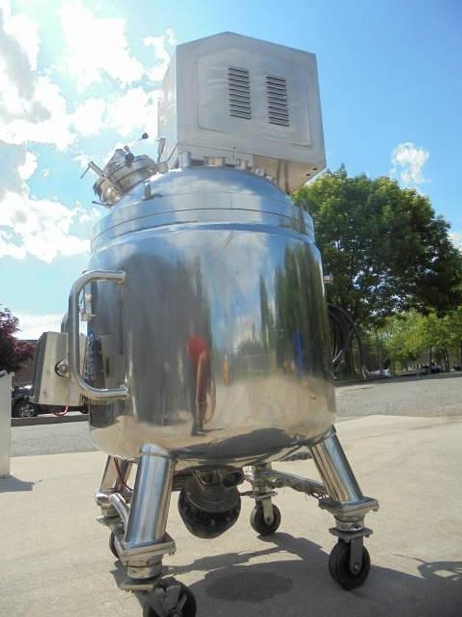 Used 80 Gallon Olsa 316L Stainless Steel Jacketed Double Motion Sanitary Kettle/Reactor, Vacuum