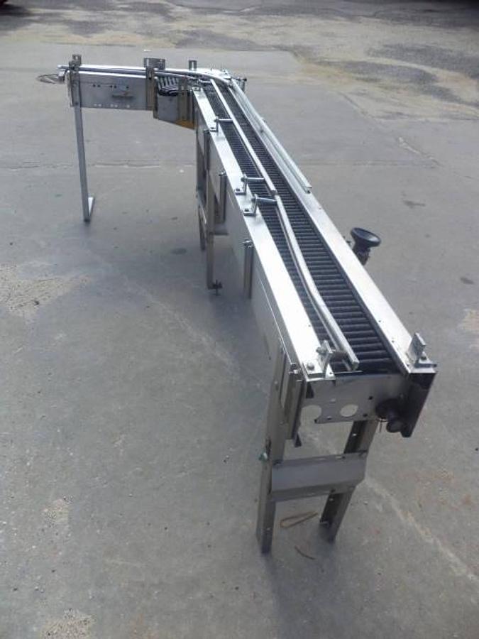 Used Shuttleworth 106 In. “L” Shaped Conveyor, 5-1/2 inch wide belt