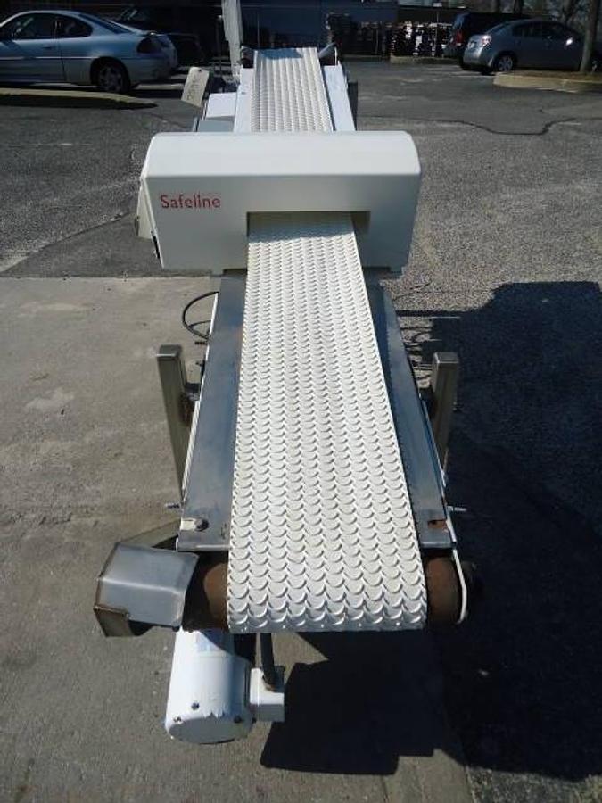 Used Safeline 14 In. Wide X 3-1/2 In. High Inclined Metal Detector, Conveyorized