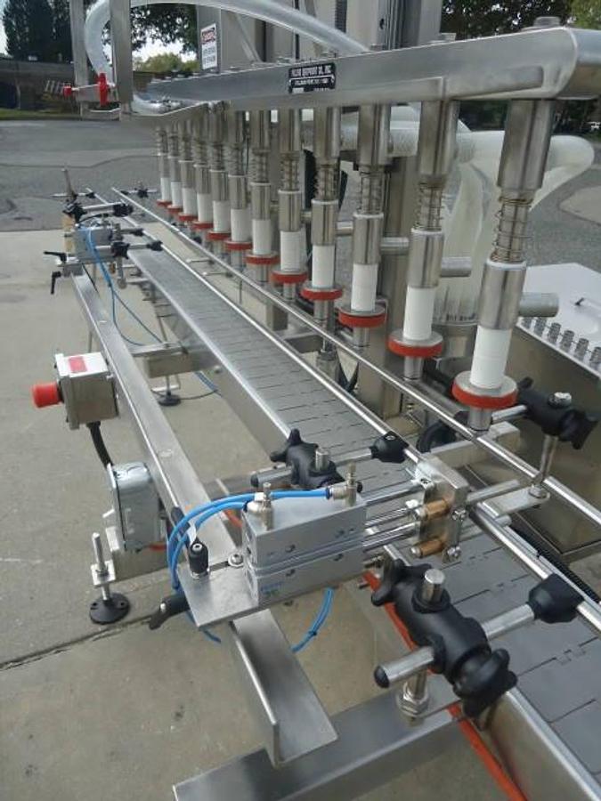 Used Filling Equipment Company Twelve Spout Straight Line Automatic Liquid Filler
