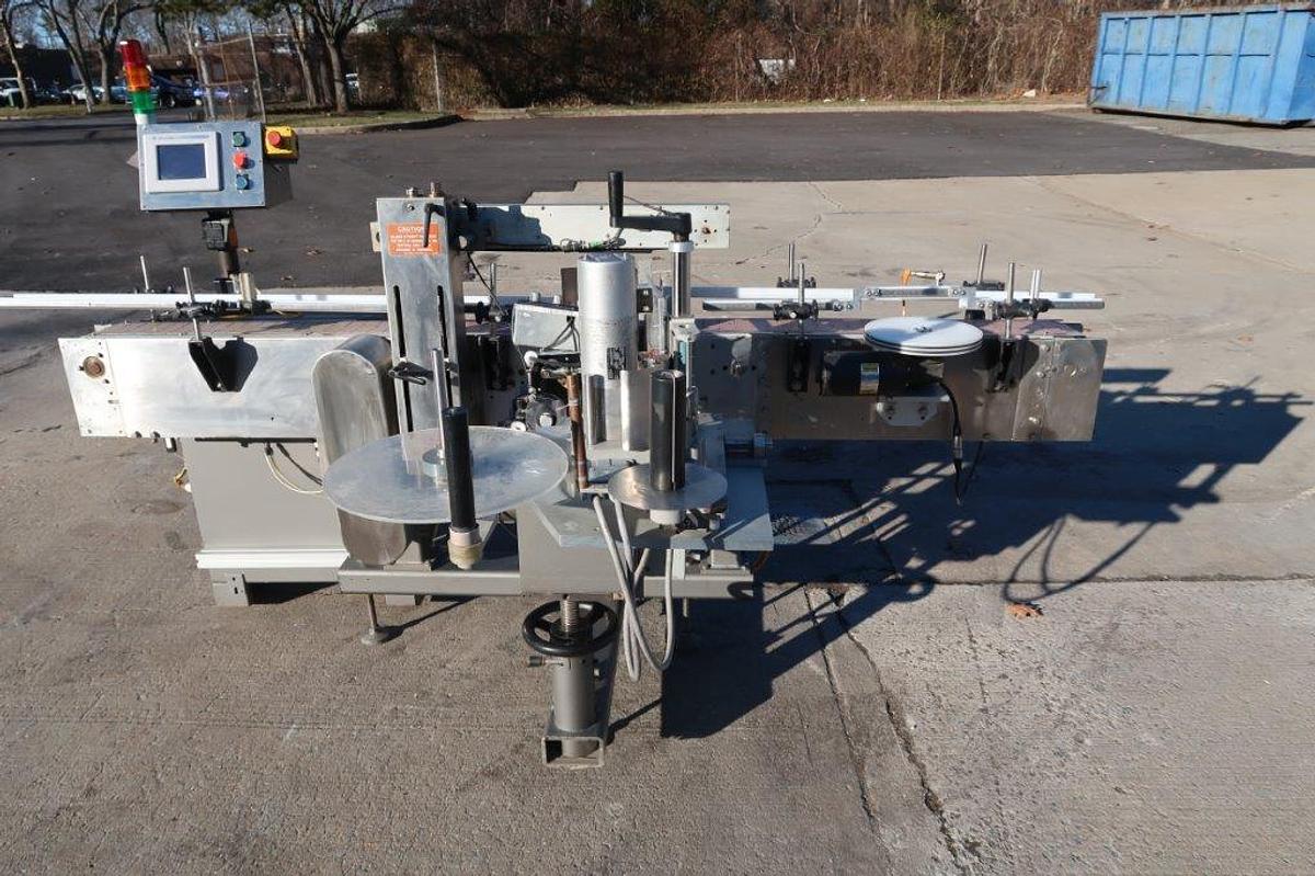 Used PCM 3-Sided Automatic Pressure Sensitive Labeler, with Coder