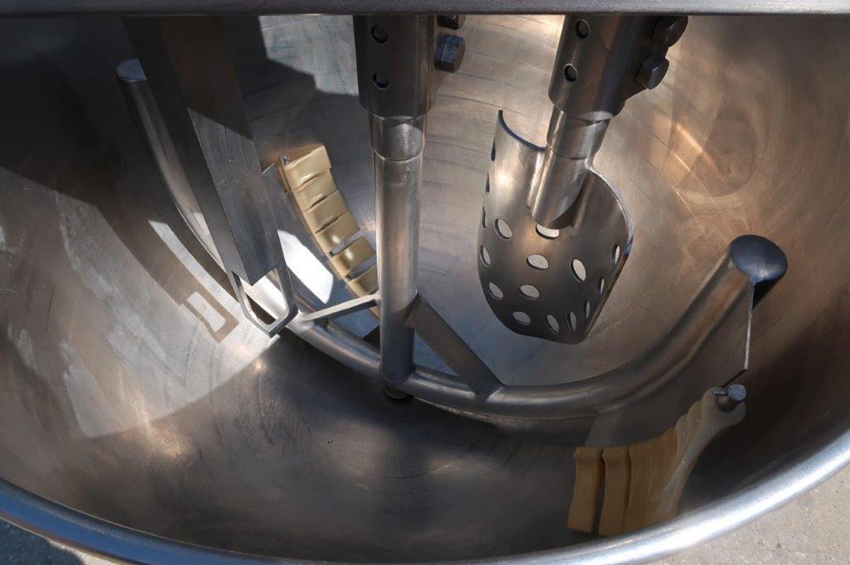 Used 60 Gallon Groen 316 Stainless Steel Twin Action Scraper Kettle, 100 PSI Jacket, XP