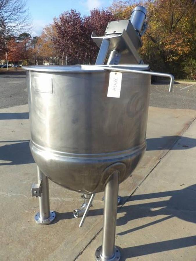 Used 200 Gallon Lee 316 Stainless Steel Scraper Agitated Kettle, 100 PSI Jacket