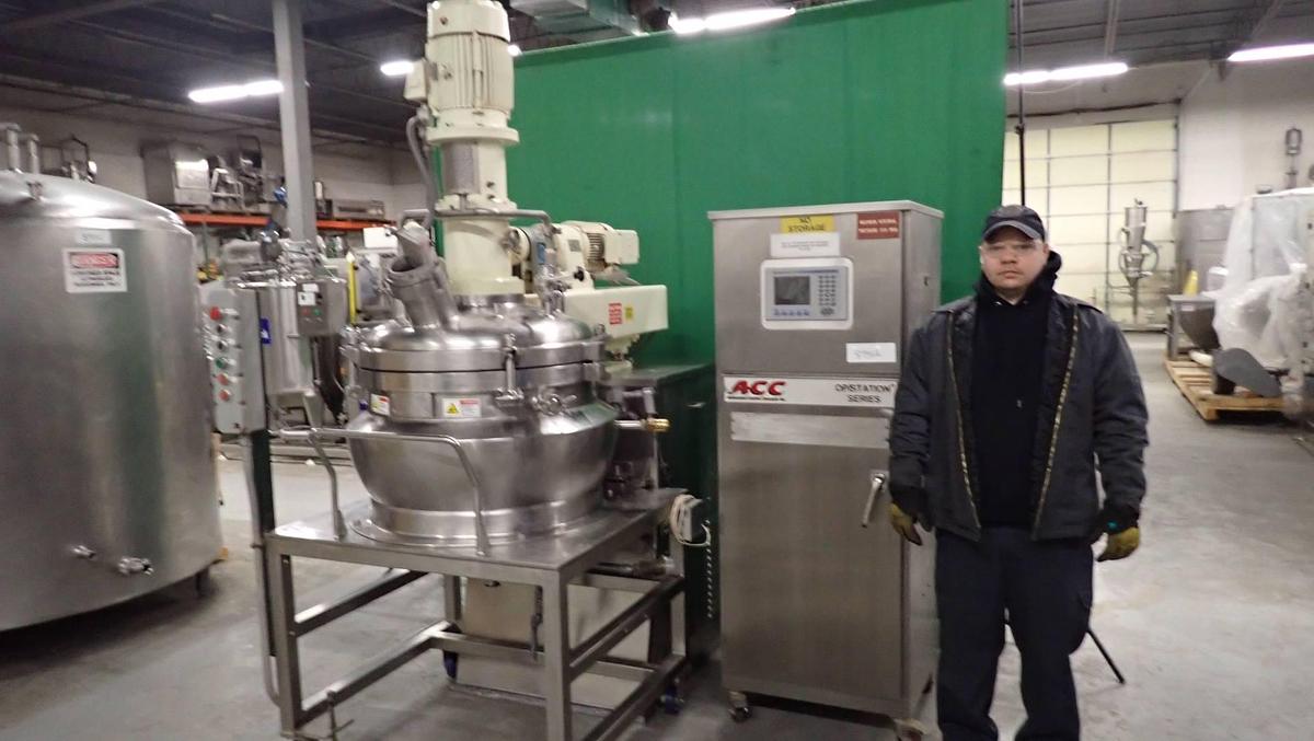 Used Ross 100 liter “Turbo-Emulsifier” Vacuum Kettle, 316SS