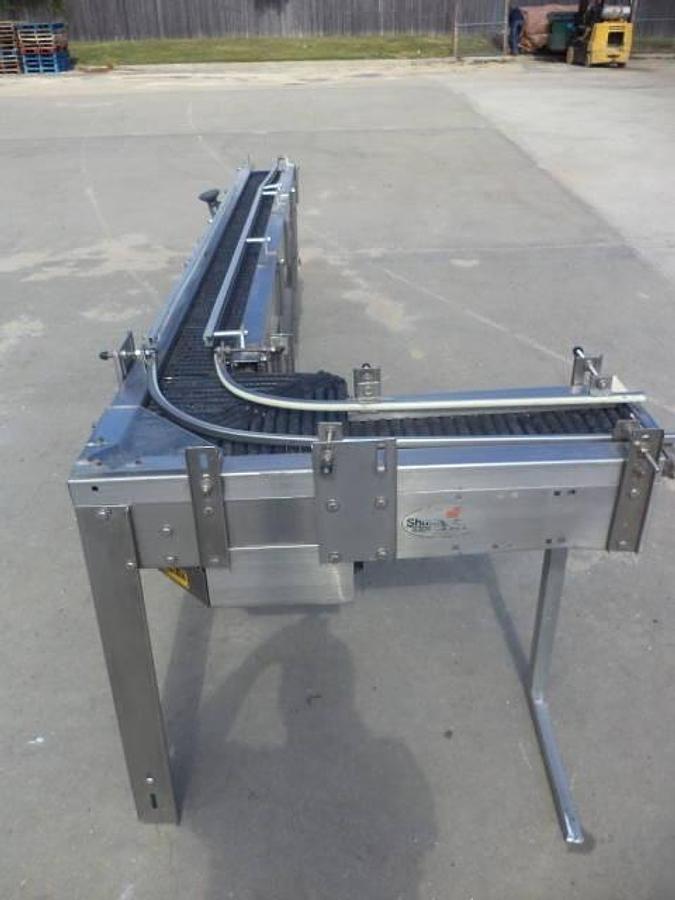 Used Shuttleworth 106 In. “L” Shaped Conveyor, 5-1/2 inch wide belt