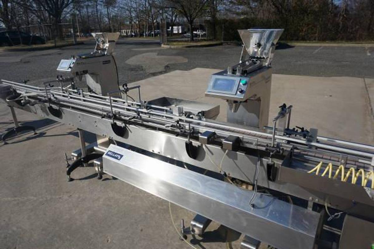 Used Bellat RX “Rx-Fill” Dual Head Tablet/Capsule Counter, 21 Ft. Long Conveyor