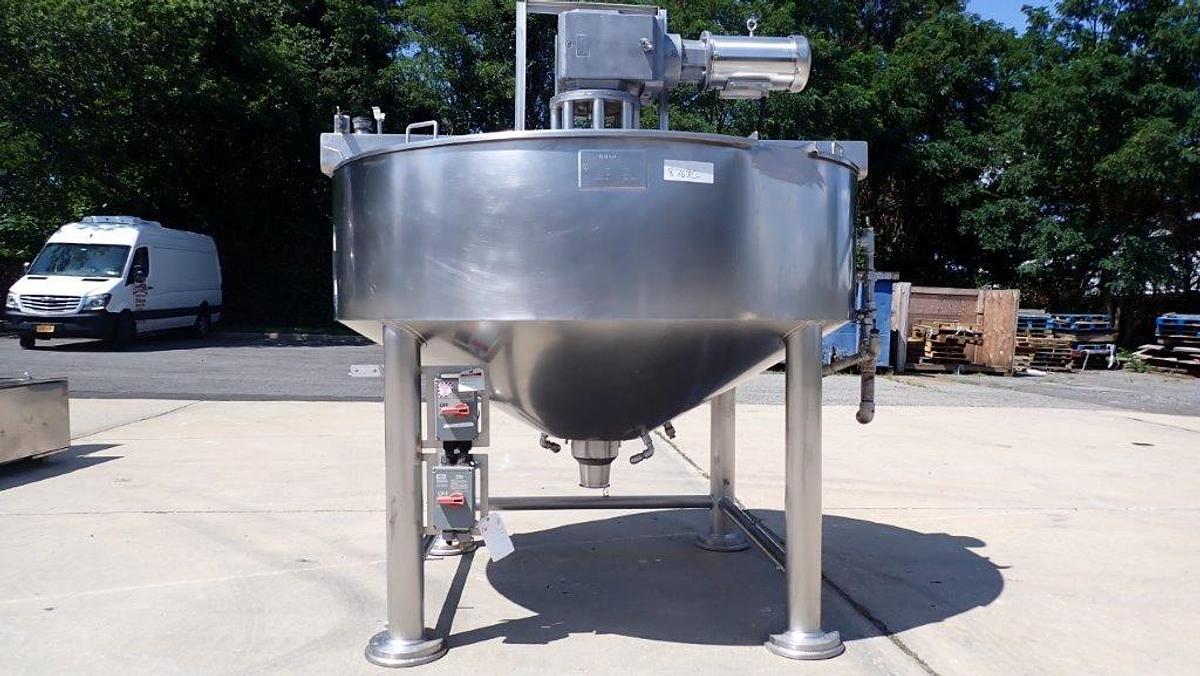 Used 300 Gallon Lee 316SS Agitated Jacketed Cooker/Cooler, 100 PSI