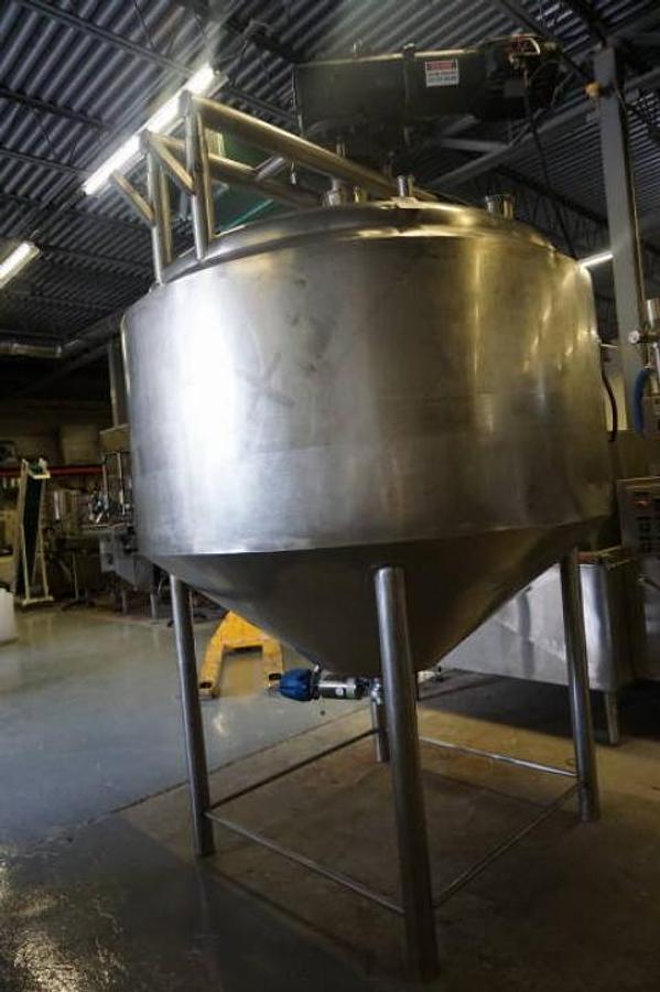 Used 600 Gallon Stainless Steel Jacketed Closed Process Vessel, 316 SS