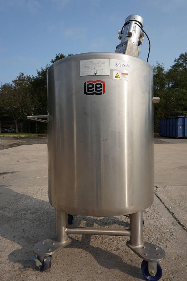 Used 100 Gallon Lee 316 SS Jacketed Mix Tank, 100 PSI