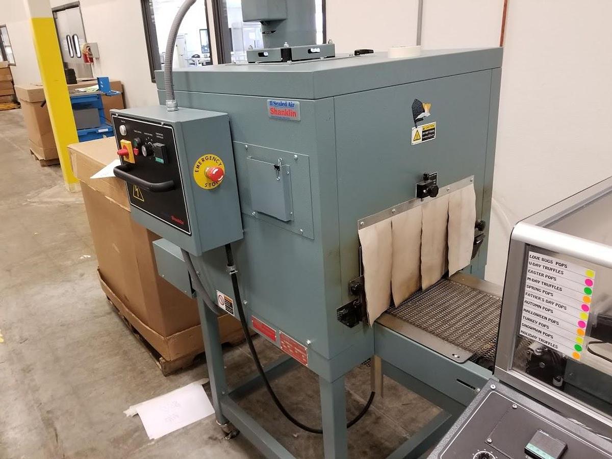 Used Shanklin A26A Sealer with T6H Tunnel and Rewinder