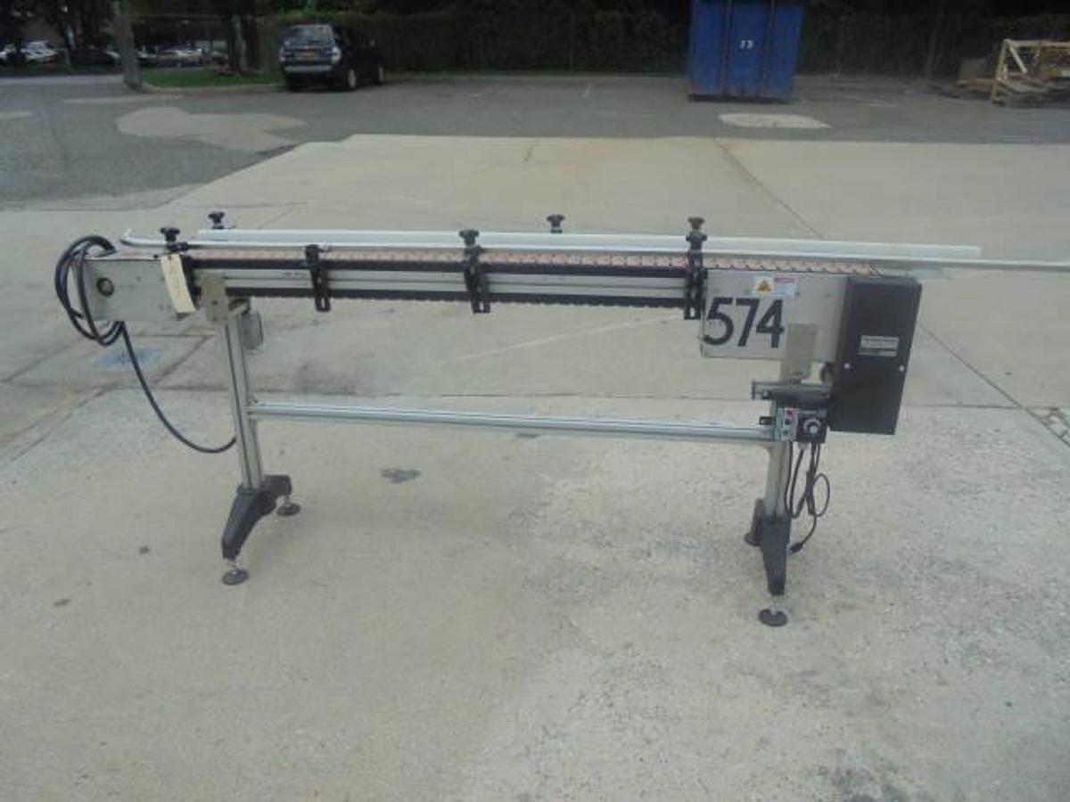 Used MK Automation 4-1/2 In. X 90 In. Long Bottle Conveyor, Variable Speed