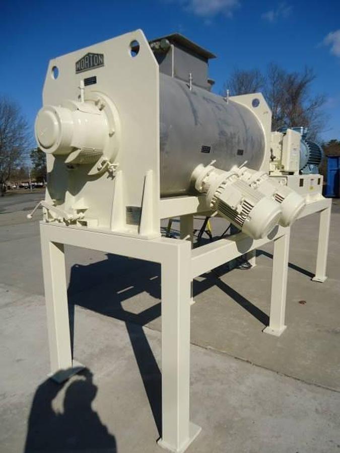 Used Morton Fkm-1200d Stainless Steel Plow Mixer With Choppers