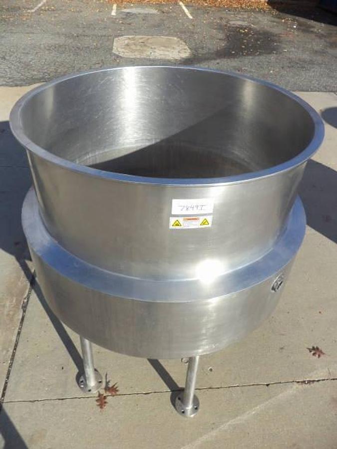 Used 350 Gallon Stainless Steel Jacketed Kettle, Dished  Bottom