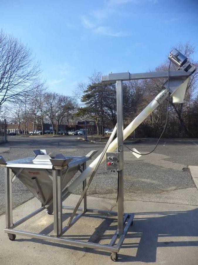 Used Flexicon 4 In. Diameter Stainless Steel Flexible Screw Feeder/Conveyor, Portable-
