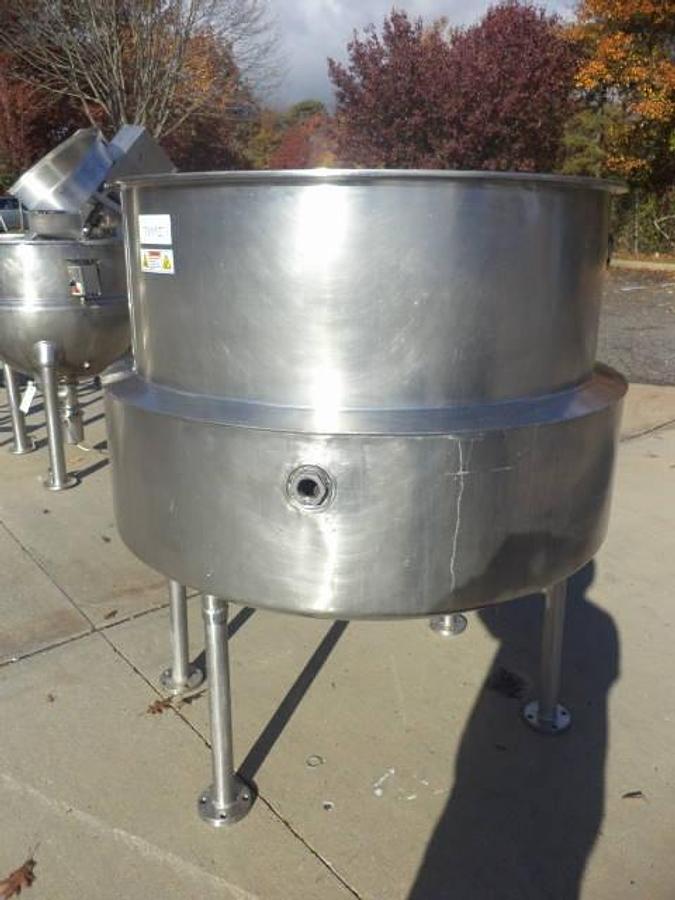 Used 350 Gallon Stainless Steel Jacketed Kettle, Dished  Bottom
