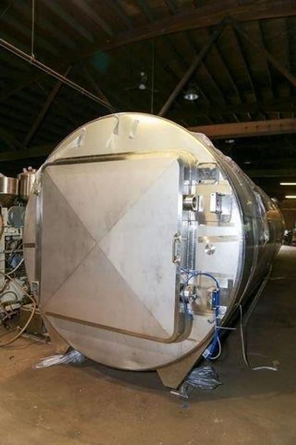 Used 90 In. Diameter X 20 Ft. Long Stainless Steel Horizontal Autoclave