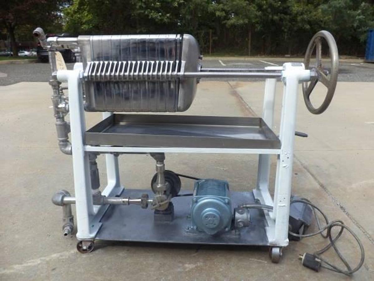 Used Ertel 12 in. X 12 in. Twenty Disc Filter Press, Portable